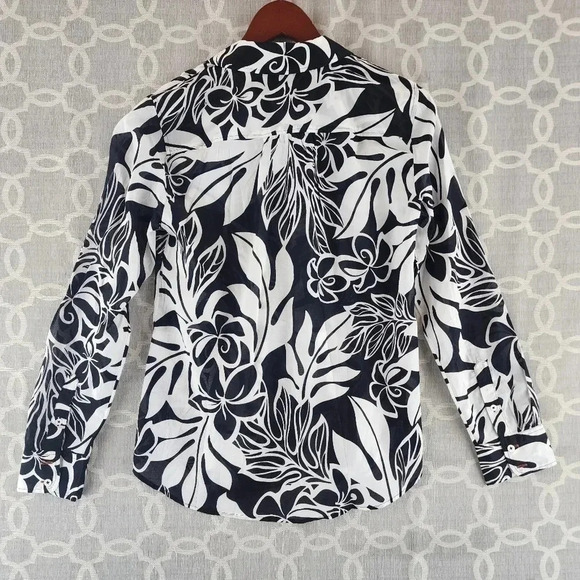 Talbots Cotton Floral Button Up Women's Shirt XS -7415b - Picture 2 of 9